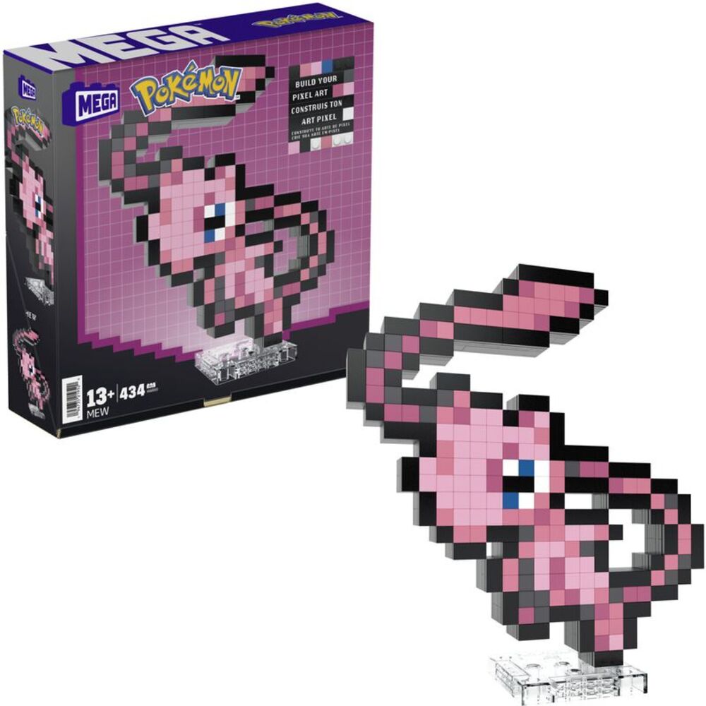 MEGA BLOKS Pokemon Mew, Pixel Art, 434 Piece Building Toy Set  COLLECTIBLES